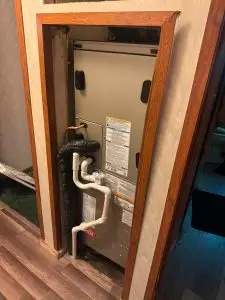 Air handler installed in a closet